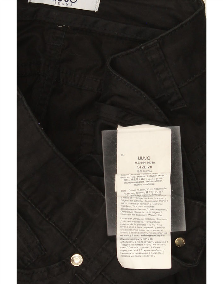LIU JO Женские тонкие повседневные брюки W28 L29, черные хлопковые