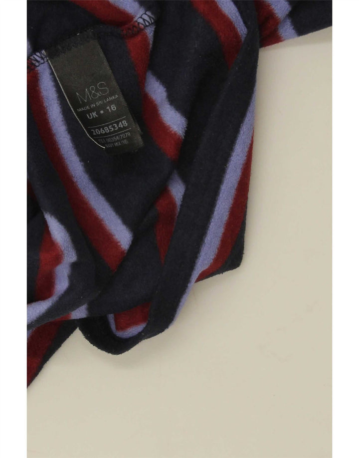 Женская флисовая куртка Marks & Spencer UK 16, большая темно-синяя полоска