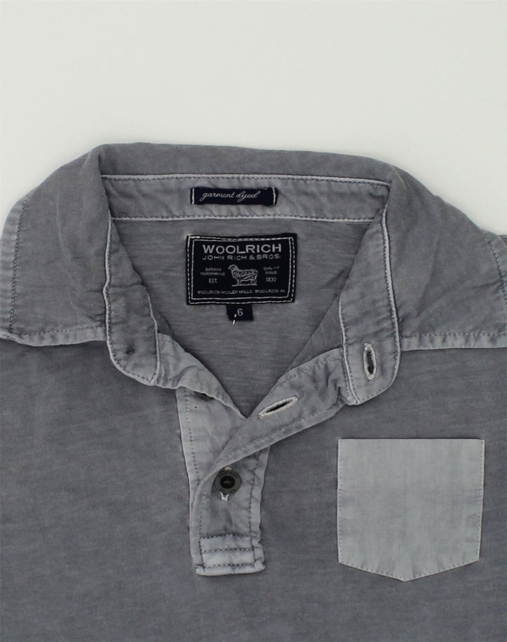 WOOLRICH Boys Polo Shirt 5-6 Years Grey Cotton | Vintage Woolrich | Thrift | Second-Hand Woolrich | Used Clothing | Messina Hembry 