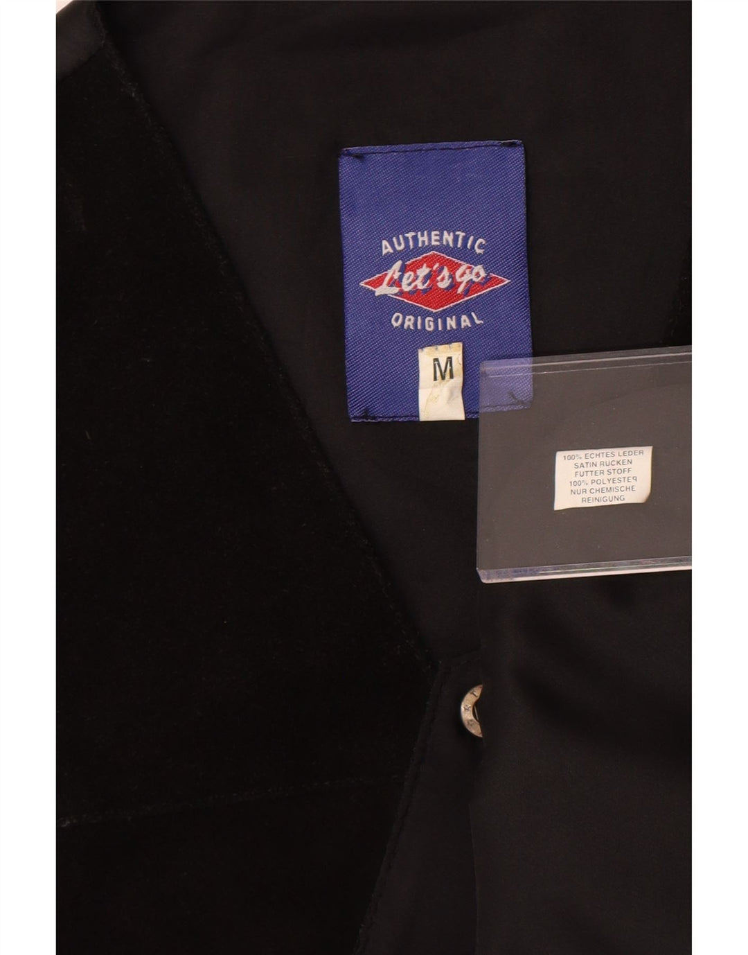 Аутентичный мужской замшевый жилет среднего размера из черной кожи