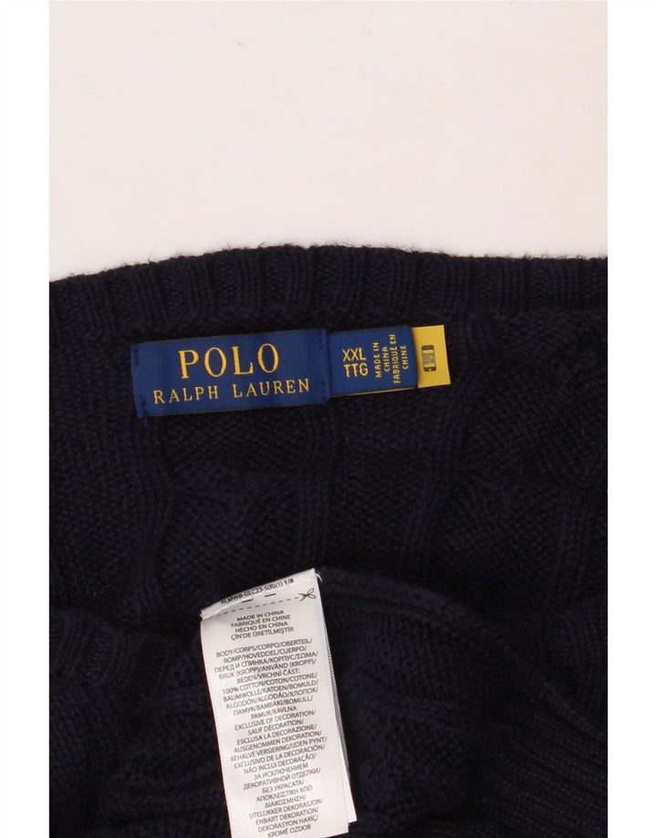 Мужской свитер с вырезом лодочкой POLO RALPH LAUREN 2XL, темно-синий, хлопок