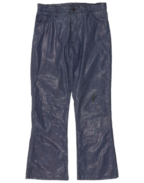 Casucci Женские повседневные брюки Bootcut W31 L29 Синие хлопковые с животным принтом