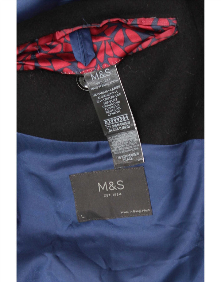Мужское пальто стандартного кроя Marks & Spencer UK 40, большое, черное, классическое