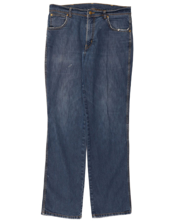 Мужские прямые джинсы Wrangler стандартного кроя W34 L32, синие, хлопок