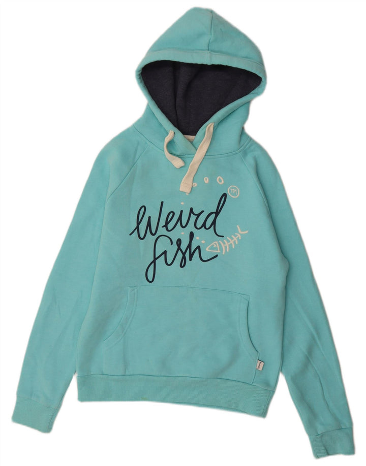 Женский джемпер с капюшоном WEIRD FISH UK 10, маленький бирюзовый хлопок