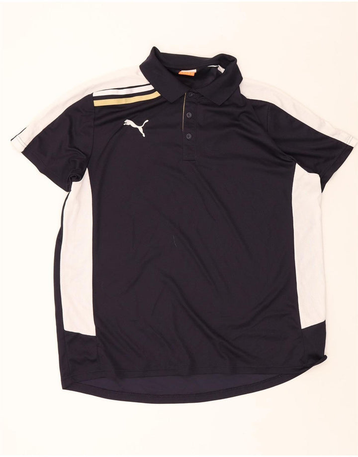 PUMA Mens Polo Shirt 3XL Black Colourblock Polyester Vintage Puma and Second-Hand Puma from Messina Hembry 