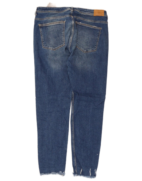Женские потертые узкие джинсы Zara EU 42, большие W32 L27, синие, хлопок