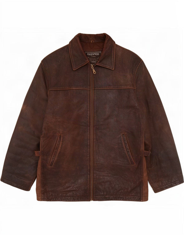 Мужская кожаная куртка Oakwood UK 38 средний коричневый