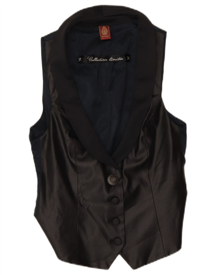 DONDUP Womens Waistcoat EU 40 Medium Black Colourblock Polyester