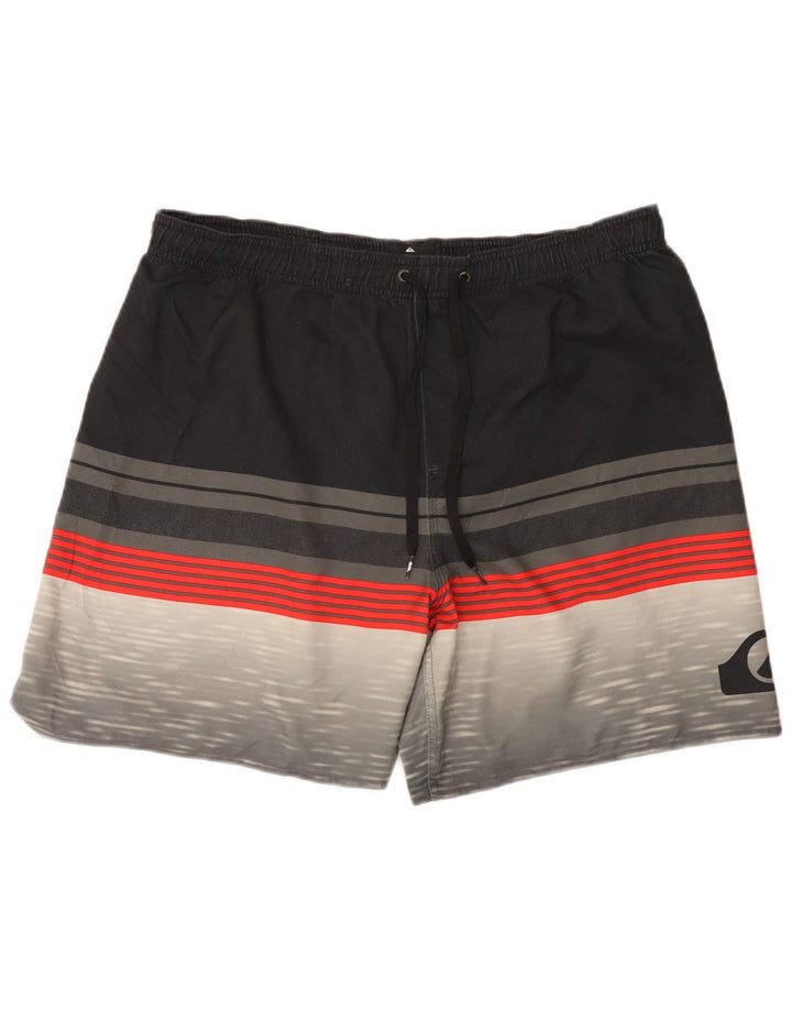 Мужские шорты для плавания Quiksilver 2XL, черные, полиэстер с цветными блоками