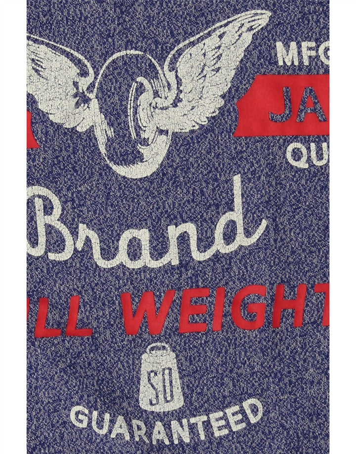 SUPERDRY Мужская футболка с рисунком, большой синий хлопок с крапинками