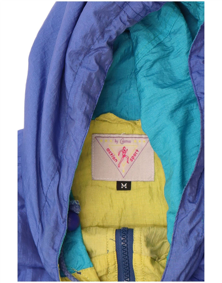 COSMOS Женская оверсайз-дождевик с капюшоном UK 14, средний синий цвет с цветными блоками