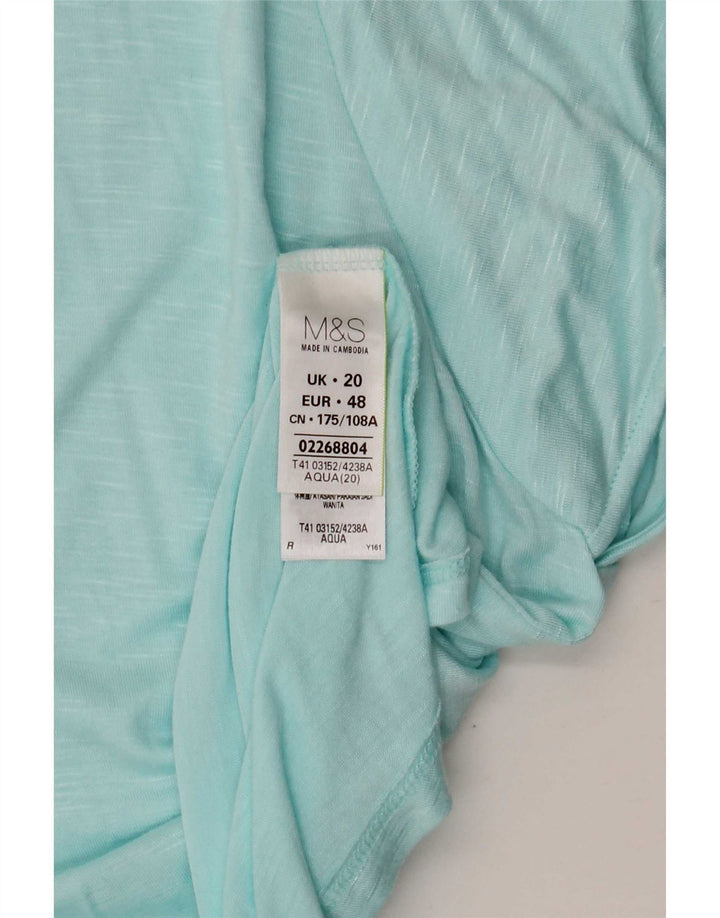 Женская блузка Marks & Spencer Top UK 20 2XL Синяя вискоза с крапинками