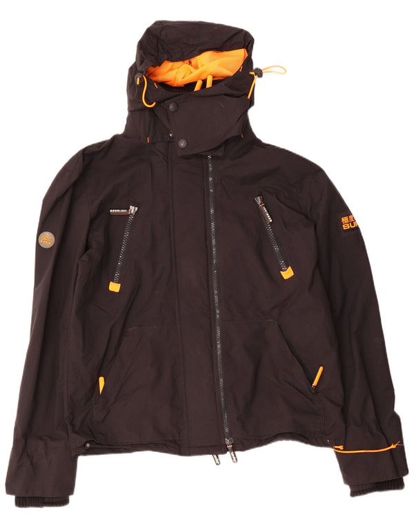 Мужская ветровка Superdry с капюшоном UK 42 XL, черный нейлон
