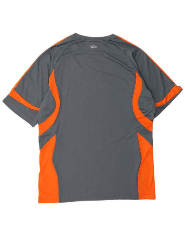 Мужская футболка Adidas Climacool Top XL Серая с цветными блоками из полиэстера
