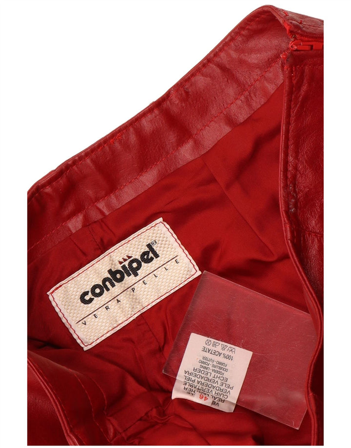 Женские кожаные брюки-клеш Conbipel IT 46 Large W30 L30 Красная кожа