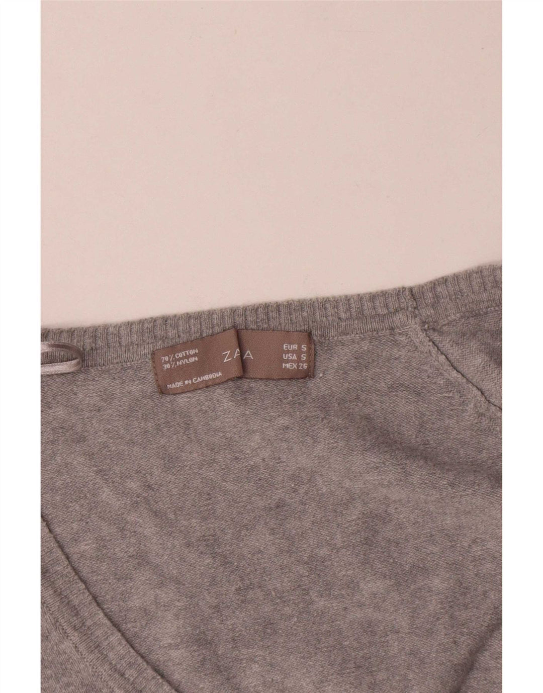 Женский кардиган Zara UK 10, маленький серый хлопковый свитер