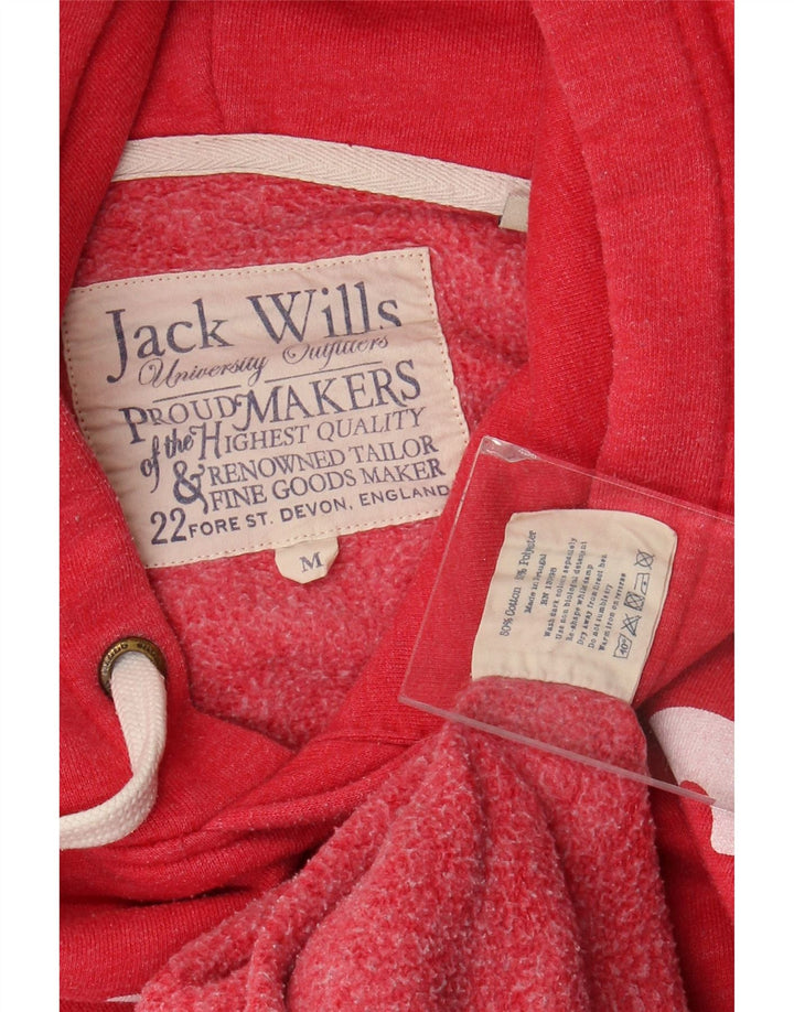 Jack Wills Мужской джемпер с капюшоном с рисунком, средний розовый, хлопковый