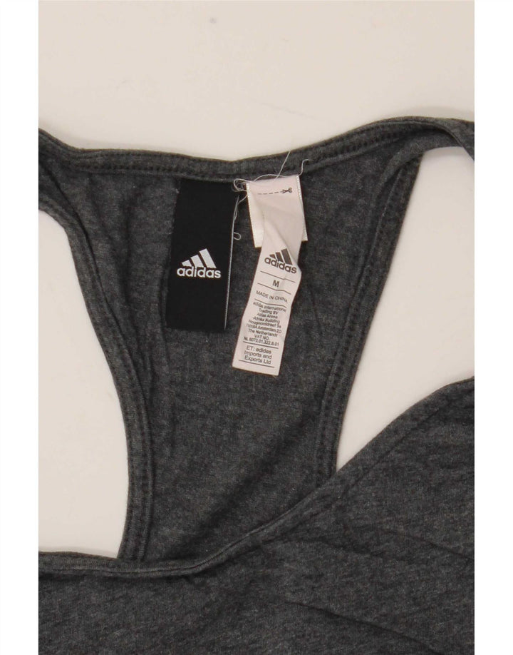 Женский жилет Adidas с графическим рисунком UK 12, средний серый хлопок