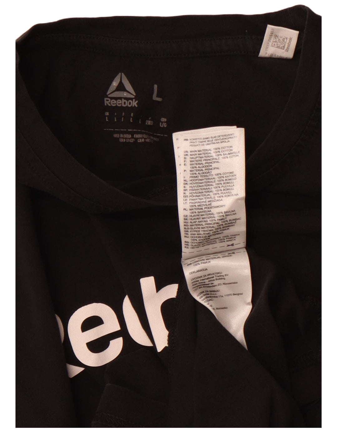 Женская футболка с рисунком REEBOK Top UK 14, большой черный хлопок