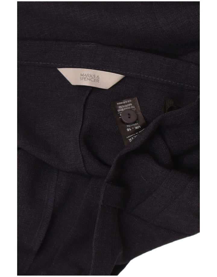 Женская юбка миди Marks & Spencer UK 16, большая W32, темно-синий полиэстер