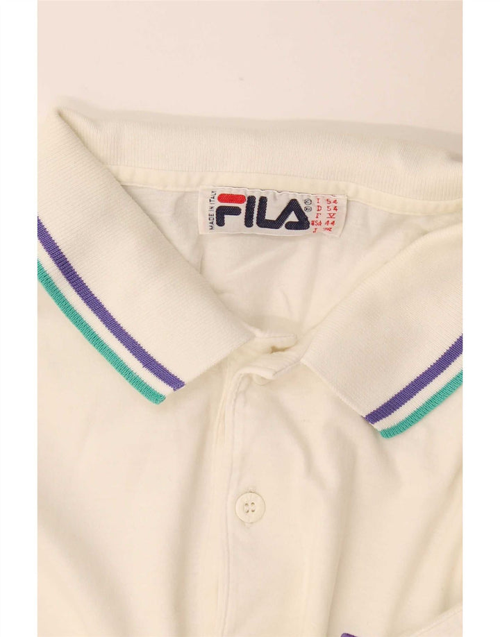 Мужская рубашка-поло с рисунком Fila IT 54 XL белая