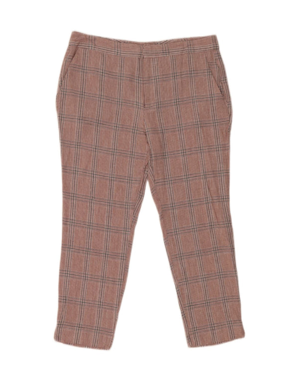Zara Женские укороченные брюки-чиносы EU 38 Small W28 L23 в розовую клетку из вискозы