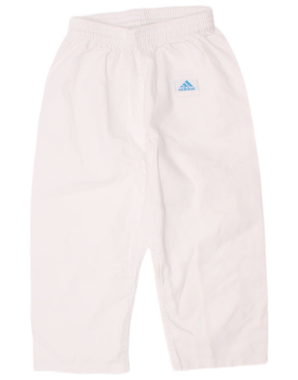 Укороченные спортивные брюки Adidas для мальчиков 7-8 лет, белый полиэстер
