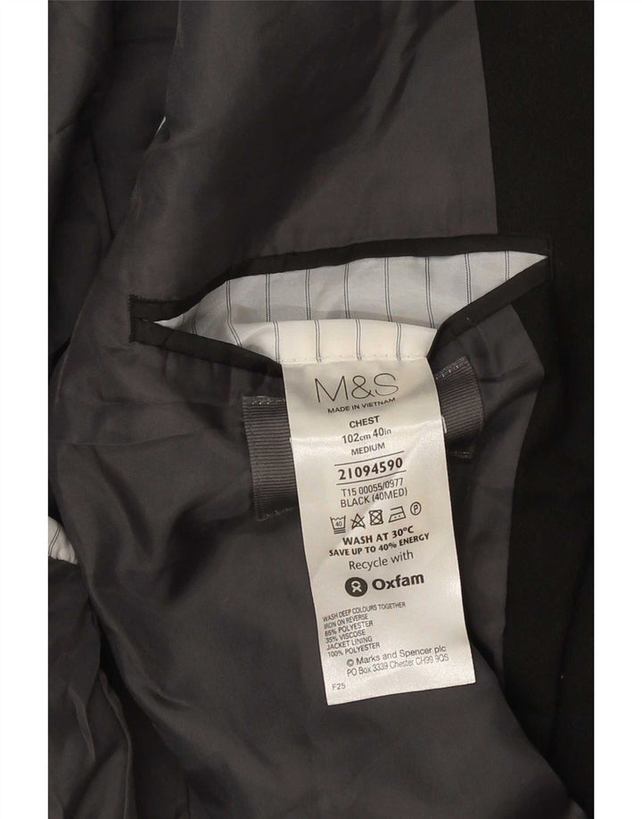 Мужской пиджак с 2 пуговицами Marks & Spencer UK 40, средний черный полиэстер