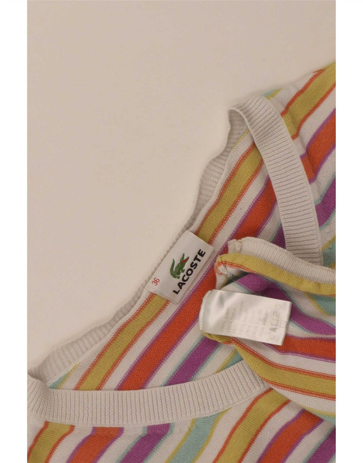 Женский укороченный кардиган Lacoste, размер 36, маленький, в разноцветную полоску