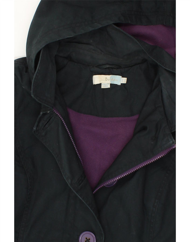 BODEN Womens Hooded Overcoat UK 10 Small Navy Blue Cotton Vintage Boden and Second-Hand Boden from Messina Hembry 