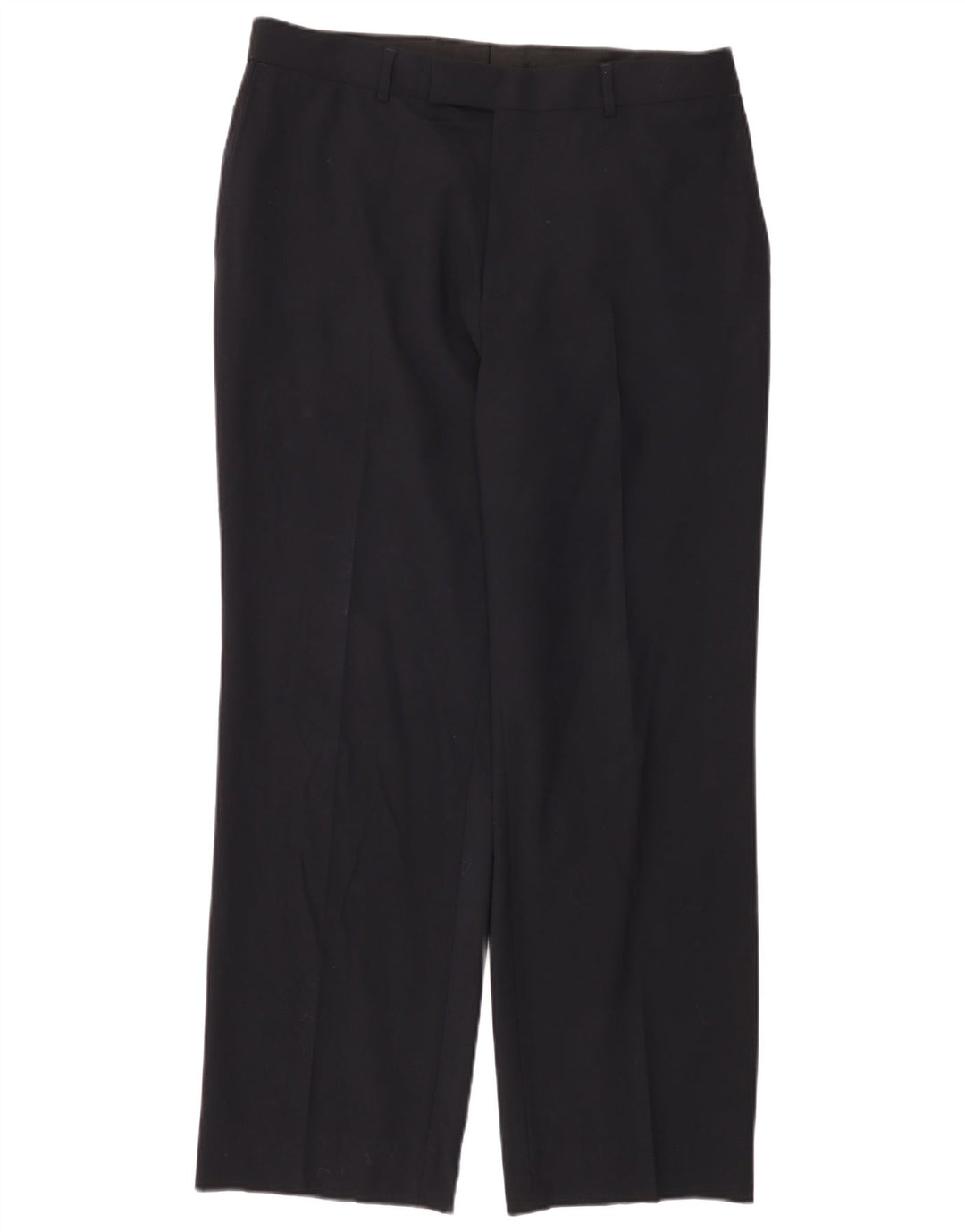 HUGO BOSS Женские прямые костюмные брюки W34 L31 Темно-синие из натуральной шерсти