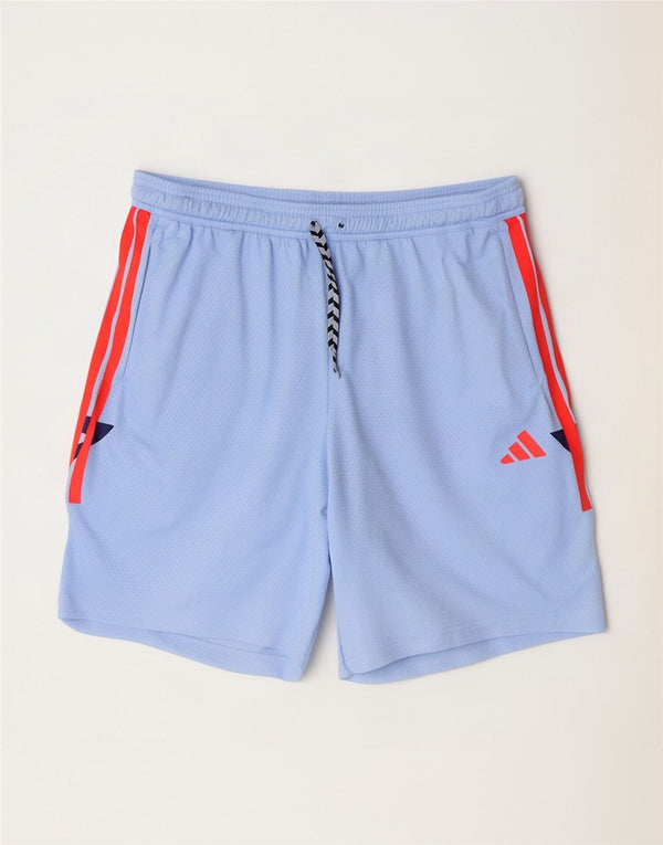 Мужские спортивные шорты Adidas XL синие из полиэстера с цветными блоками