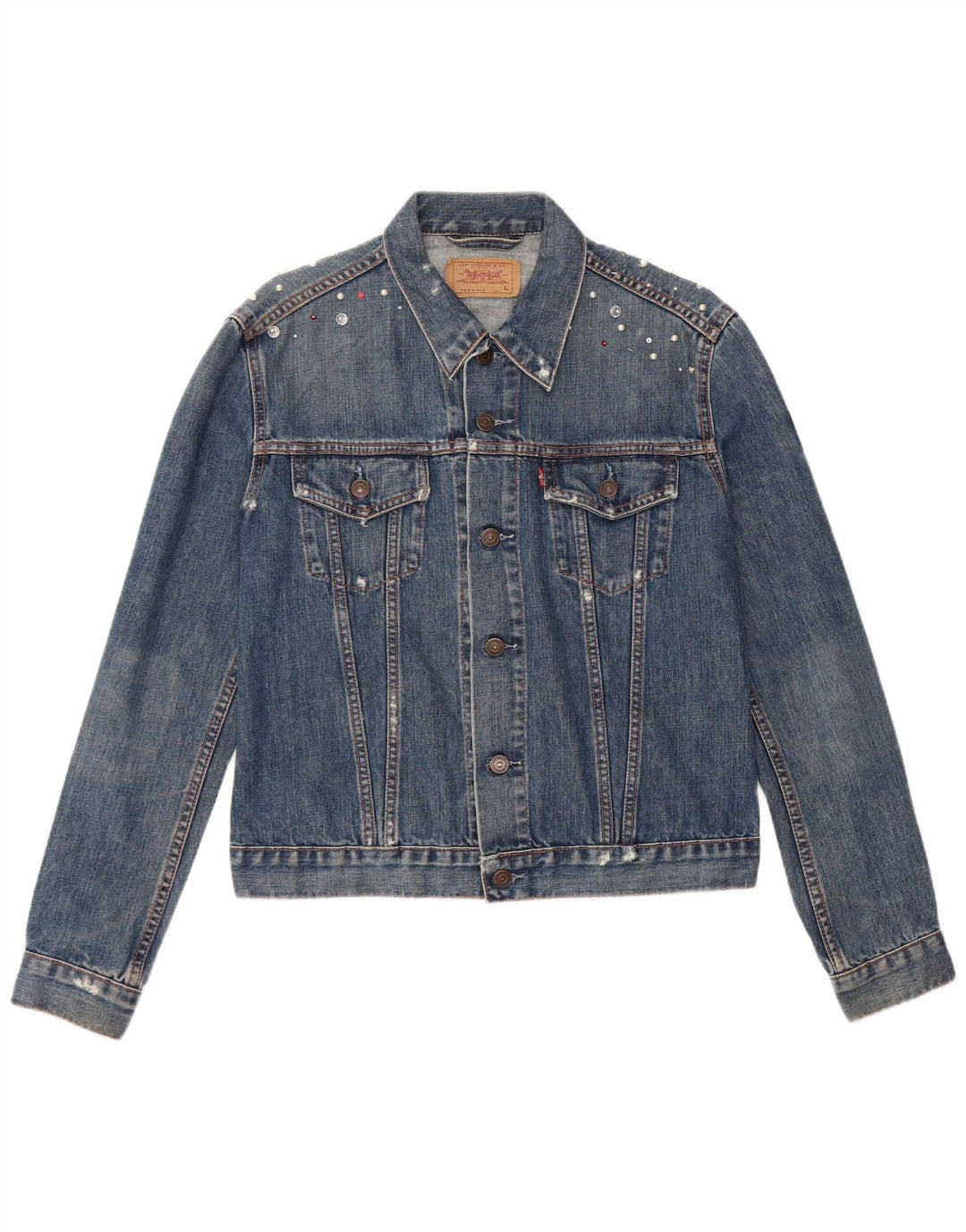 LEVI'S Girls Denim Jacket 11-12 Years Large Blue Cotton