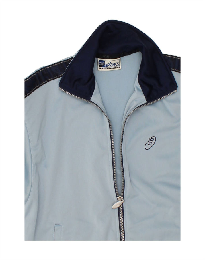 ASICS Boys Graphic Tracksuit Top Jacket 11-12 Years Blue Colourblock Vintage Asics and Second-Hand Asics from Messina Hembry 