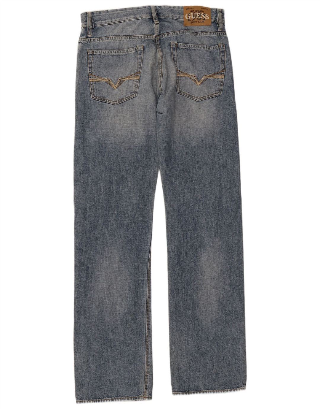 Guess Женские прямые джинсы W31 L34 Синие хлопковые