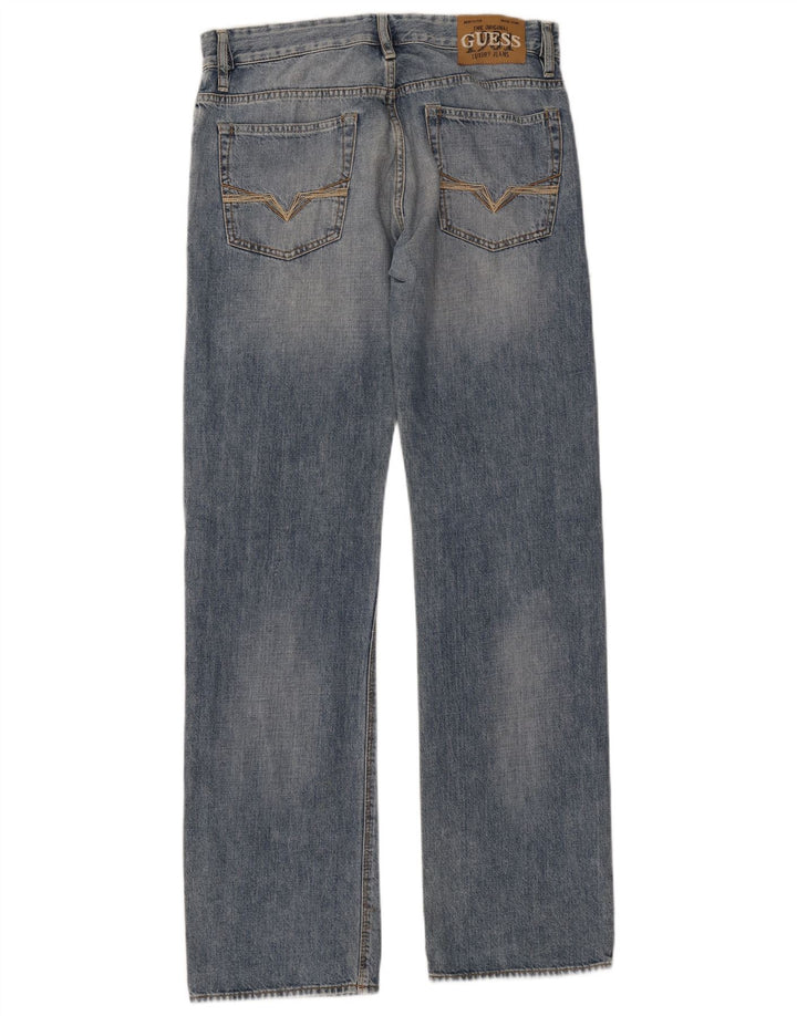 Guess Женские прямые джинсы W31 L34 Синие хлопковые