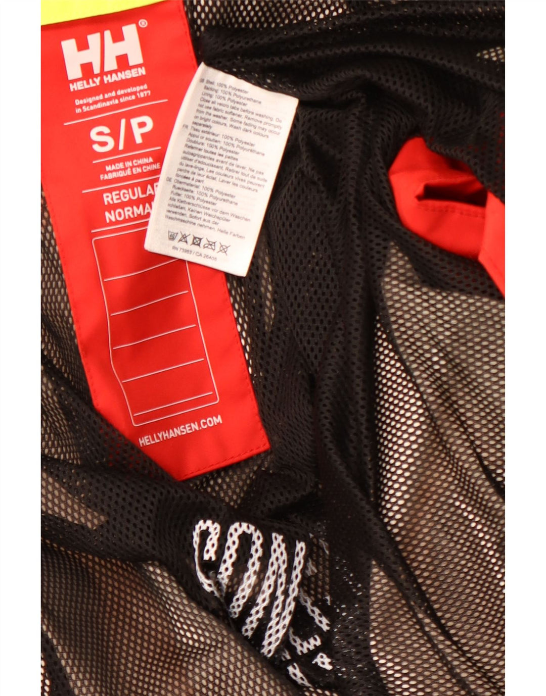 Мужская дождевик с капюшоном HELLY HANSEN, Великобритания, 36, маленькая, красная, с цветными блоками