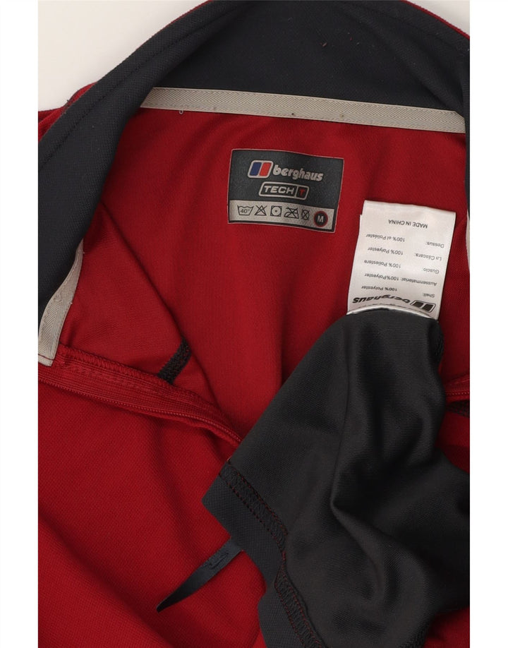 Berghaus Мужской пуловер с воротником на молнии, спортивный костюм, средний красный, с цветными блоками