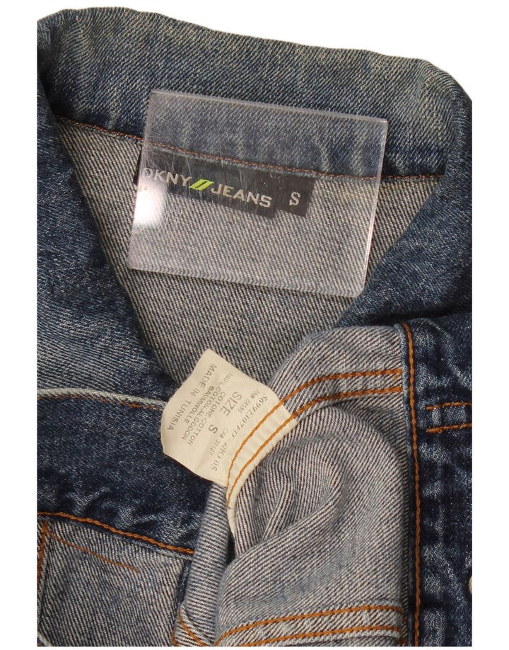 Мужская джинсовая куртка DKNY UK 36, маленькая синяя, хлопок