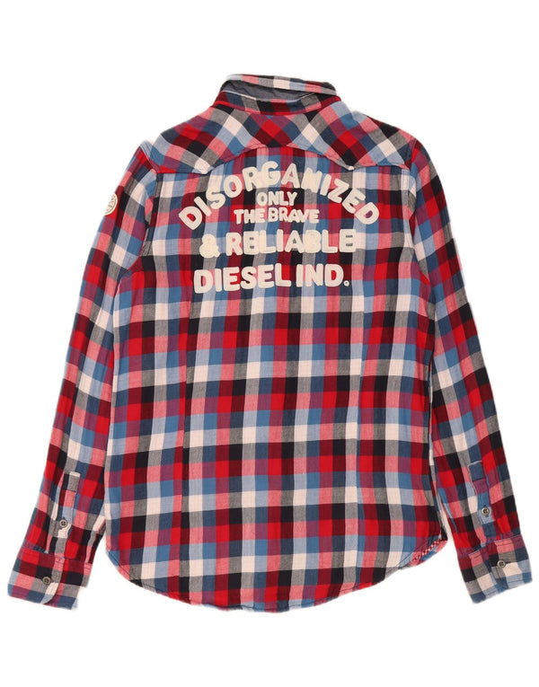 Diesel Boys Graphic Flannel Shirt 13-14 Years XL Multicoloured Check Cotton