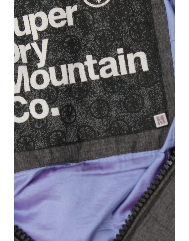 SUPERDRY Женское стеганое пальто с капюшоном UK 14, средний серый нейлон