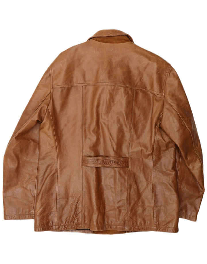 Мужская кожаная куртка Stewart UK 42 XL коричневая кожа