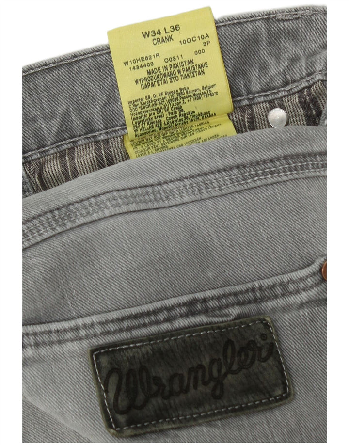 Мужские прямые джинсы Wrangler W34 L36, серый хлопок