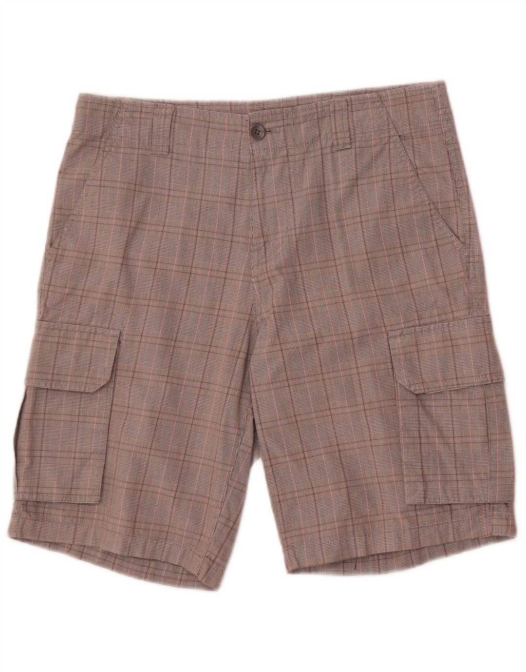 Мужские шорты карго Kappa Perfect Fit IT 46, маленькие W32, серые, хлопковые в клетку