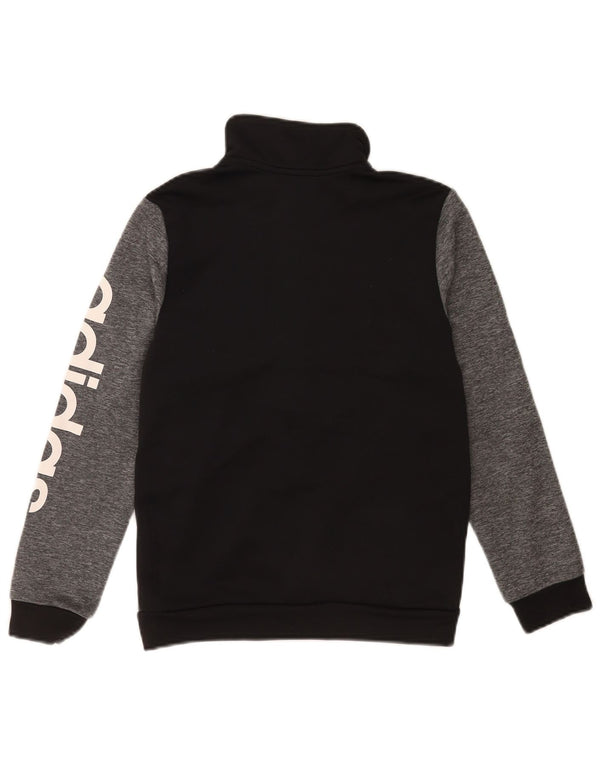 Adidas Boys Graphic Tracksuit Top Jacket 11-12 Years Black Colourblock