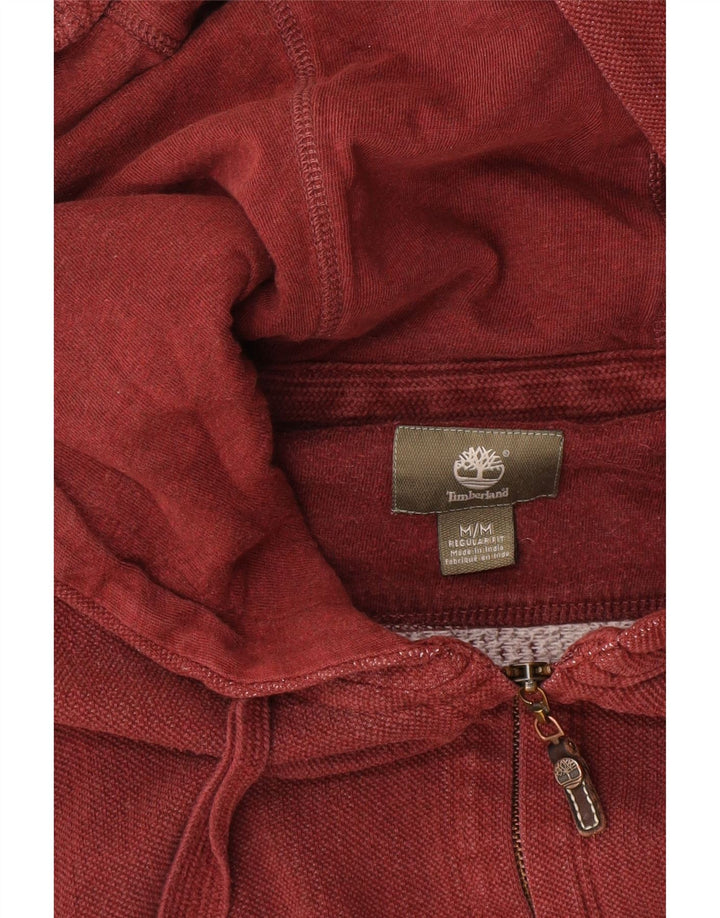 Мужской свитер с капюшоном на молнии Timberland среднего размера, бордовый