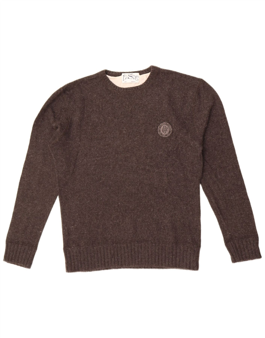 Женский джемпер с круглым вырезом Levi's UK 14, хлопковый средний серый цвет