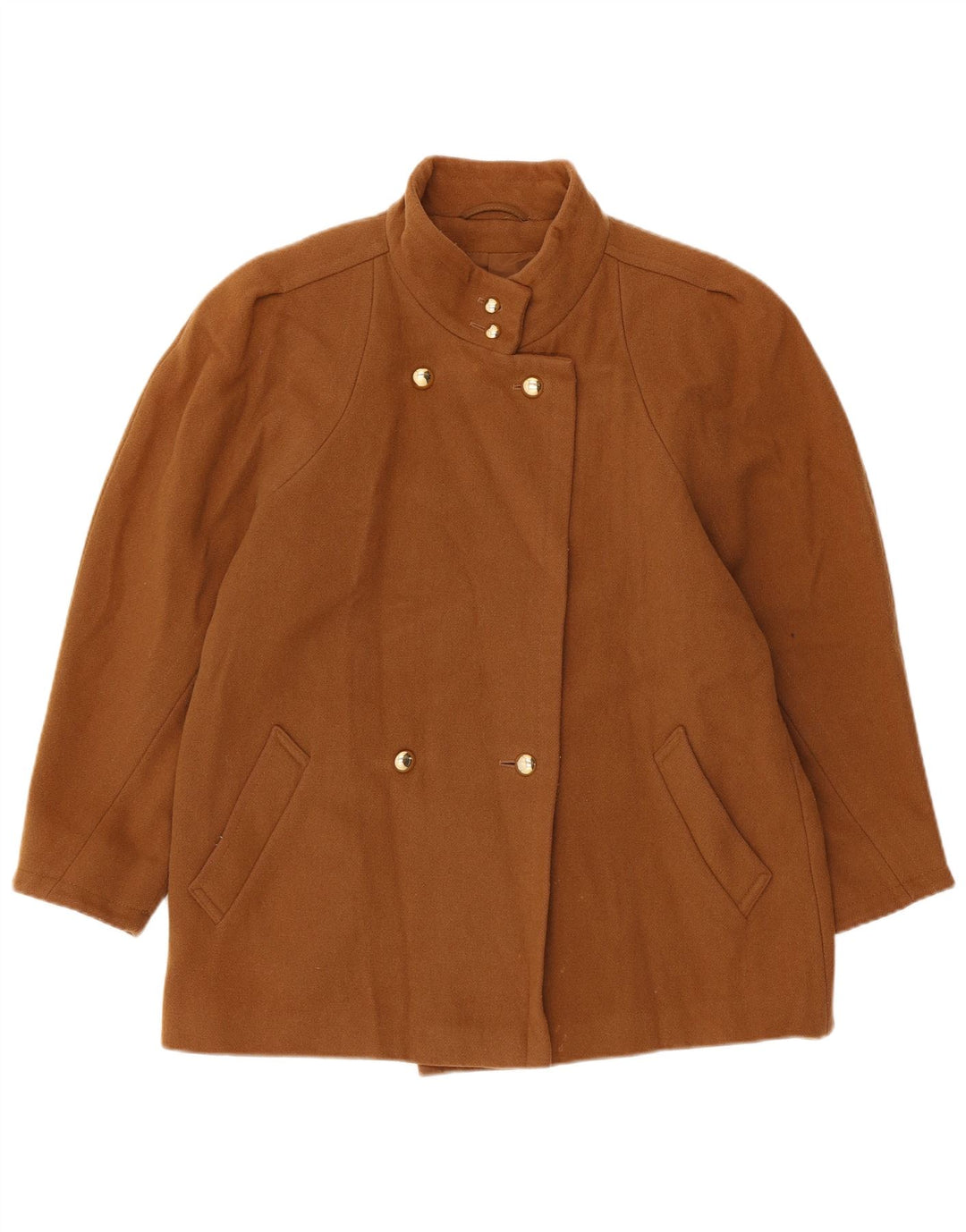 Женская двубортная куртка St Michael UK 14, большая, бежевая, шерстяная