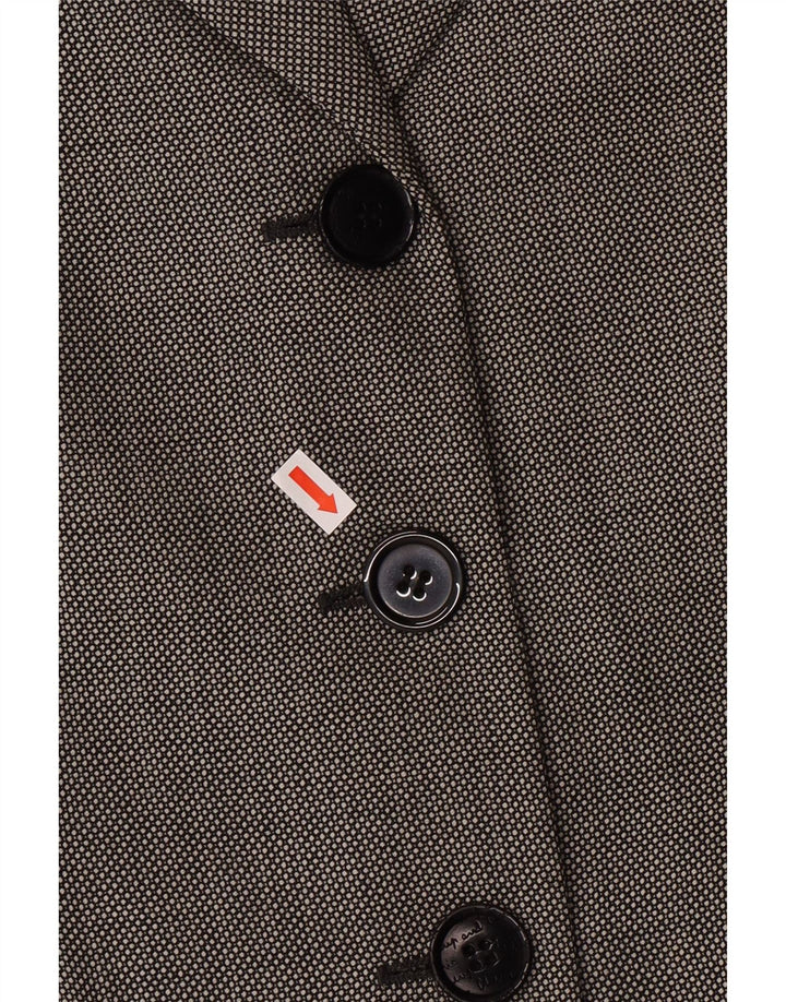 MOSCHINO Женский дешевый и шикарный пиджак UK 14, большой серый классический